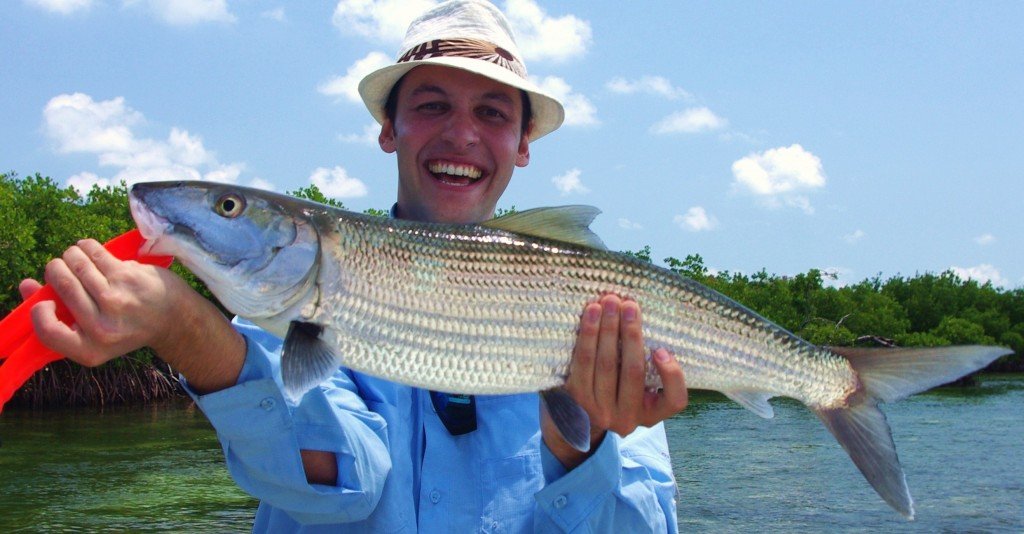 Bonefish on the shallow flats of Biscayne Bay Miami